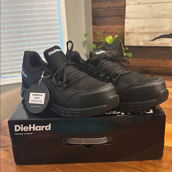 Die Hard Bonneville Black Men Comp Toe Athletic Safety Shoe Size 11 Wide DH20122 - Picture 1 of 12